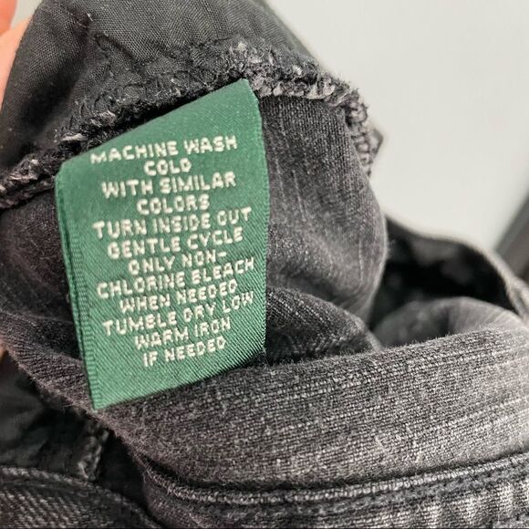 [2] Lauren By Ralph Lauren Black Classic Straight Leg Jeans Fall Cotton Denim - Picture 10 of 13